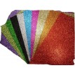 SET 10 FOGLI GOMMA CREPLA GLITTER COLORI ASSORTITI CM 21X30