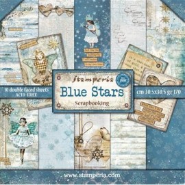 CARTE DA SCRAP 30X30 BLUE STARS