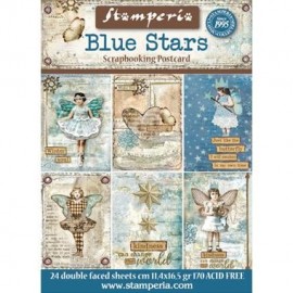 POSTCARD BLUE STARS